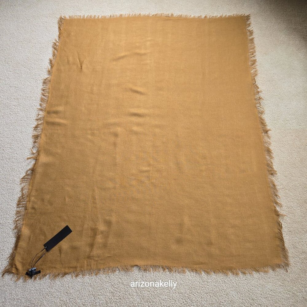 NWT Jenni Kayne Linen Shawl Scarf Copper - Picture 10 of 11